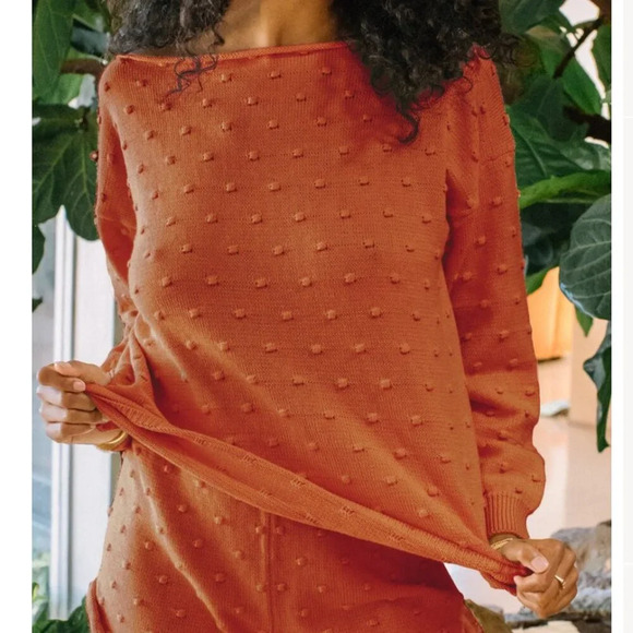 Callahan Jamie Knit Off The Shoulder Sweater Burnt Orange Size Small - Picture 1 of 13